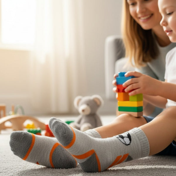 Skarpetki dziecięce bawełna szare w piłkę nożną 31-34