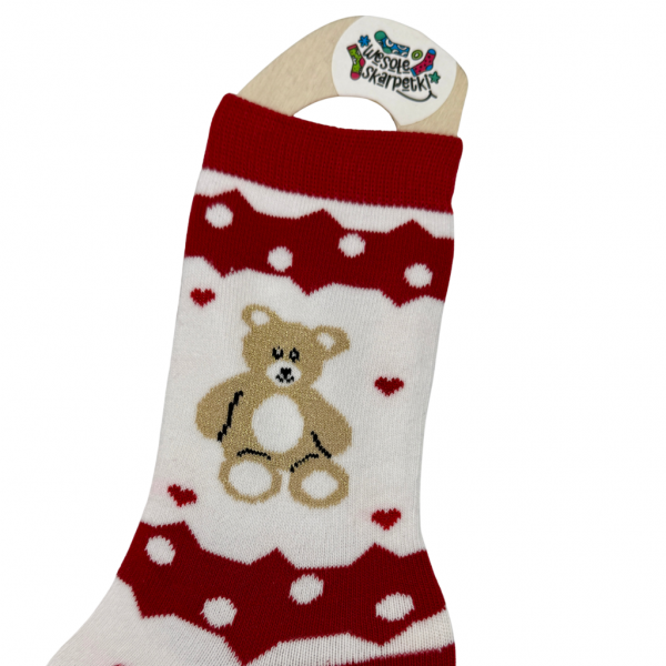 Skarpetki termiczne ciepłe bawełna zimowe wzory złote misie 35-39