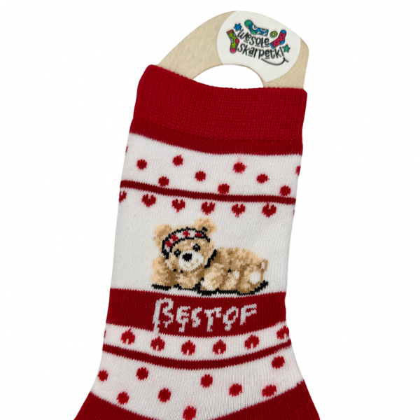 Skarpetki termiczne ciepłe bawełna zimowe wzory sportowe misie 35-39