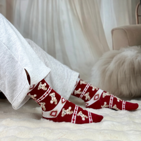 Skarpetki termiczne ciepłe bawełna zimowe wzory urocze misie 38-42