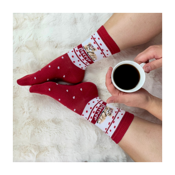 Skarpetki termiczne ciepłe bawełna zimowe wzory sportowe misie 38-42
