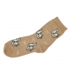 Skarpetki długie ciepłe angora wełna beżowe w kotki 35-38