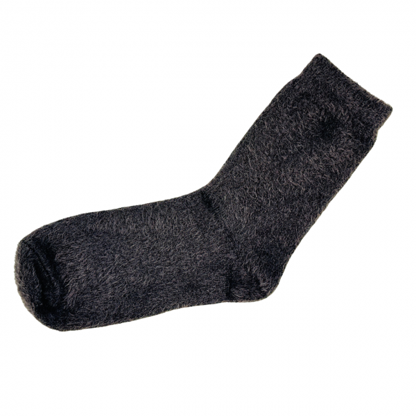 Ciepłe puszyste skarpetki z norki  alpaka touch futerko ciemnoszare 38-41