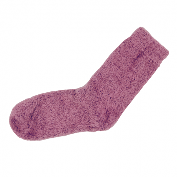 Ciepłe puszyste skarpetki z norki  alpaka touch futerko liliowe 38-41