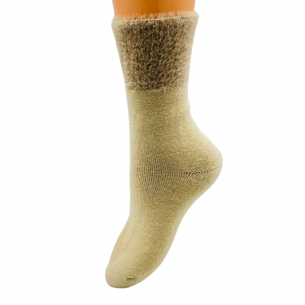 Skarpetki termiczne alpaka grube jasny beż 39-42