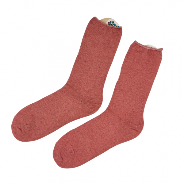 Skarpetki ciepłe termiczne bezuciskowe angora wełna różowe 39-42