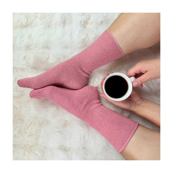 Skarpetki ciepłe termiczne bezuciskowe angora wełna różowe 39-42