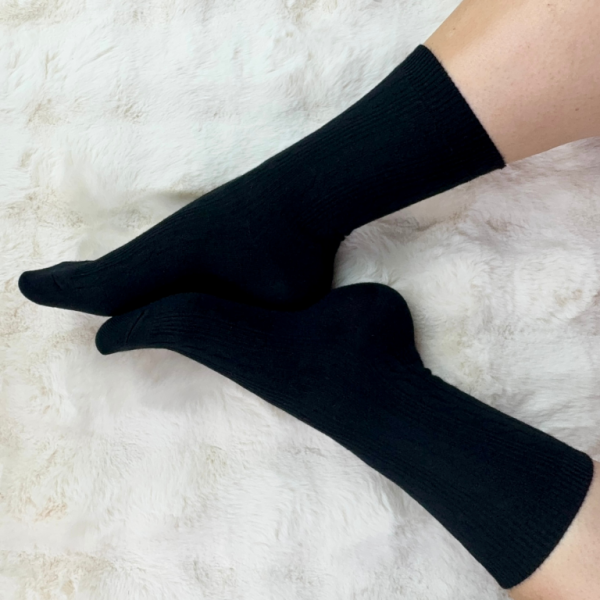 Skarpetki ciepłe termiczne bezuciskowe angora wełna czarne 39-42