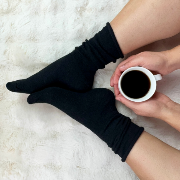 Skarpetki ciepłe termiczne bezuciskowe angora wełna czarne 39-42