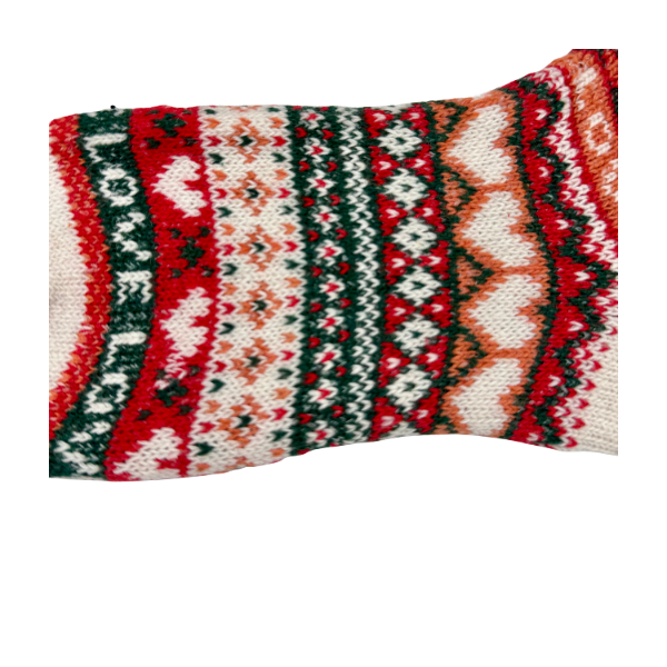 Skarpetki damskie angora termiczne ciepłe czerwone zimowe wzory 35-38