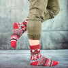 Skarpetki angora termiczne ciepłe czerwone zimowe wzory 39-42