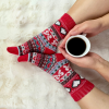 Skarpetki angora termiczne ciepłe czerwone zimowe wzory 39-42