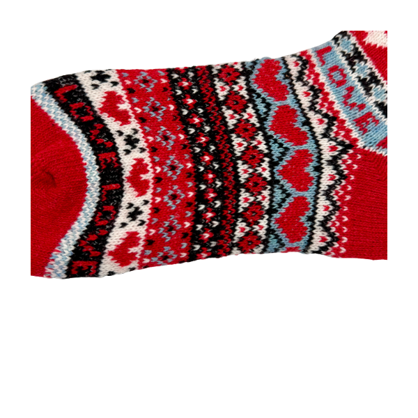 Skarpetki angora termiczne ciepłe czerwone zimowe wzory 39-42