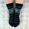 Skarpetki damskie alpaka ciepłe grube czarne norweskie gwiazdki 35-38