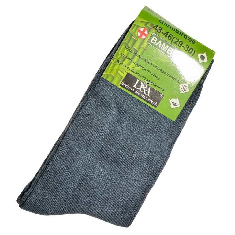 Męskie skarpetki bamboo garniturowe grafitowe 39-42