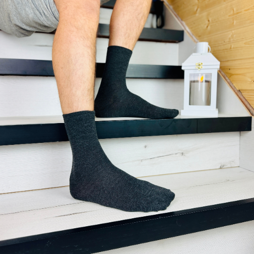Męskie skarpetki bamboo garniturowe ciemnoszare 39-42