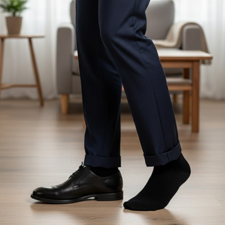 Bezuciskowe eleganckie skarpety męskie bawełna czarne 43-46