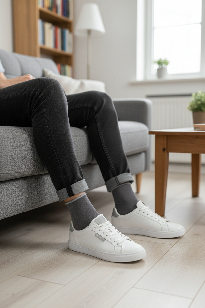 Bezuciskowe eleganckie skarpety męskie bawełna szary 40-43