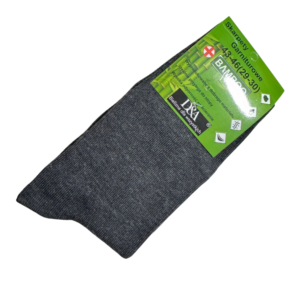 Męskie skarpetki bamboo garniturowe ciemnoszare 39-42