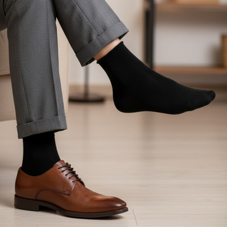 Bezuciskowe eleganckie skarpety męskie bawełna czarne 40-43